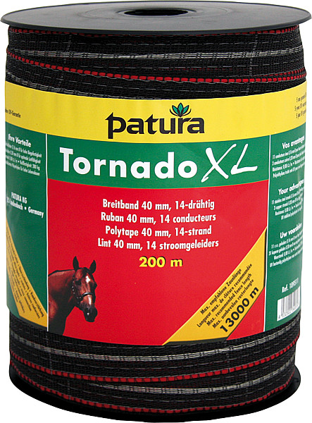 Patura - Tornado XL Breitband 40 mm 200 m Rolle, weiß-rot