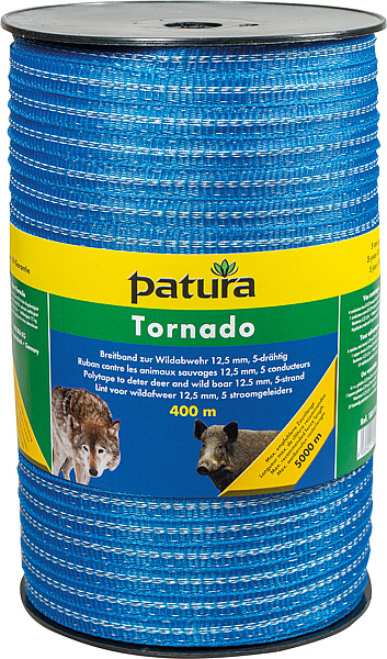 Patura - Tornado Breitband 12,5 mm  200 m Rolle, weiss-orange