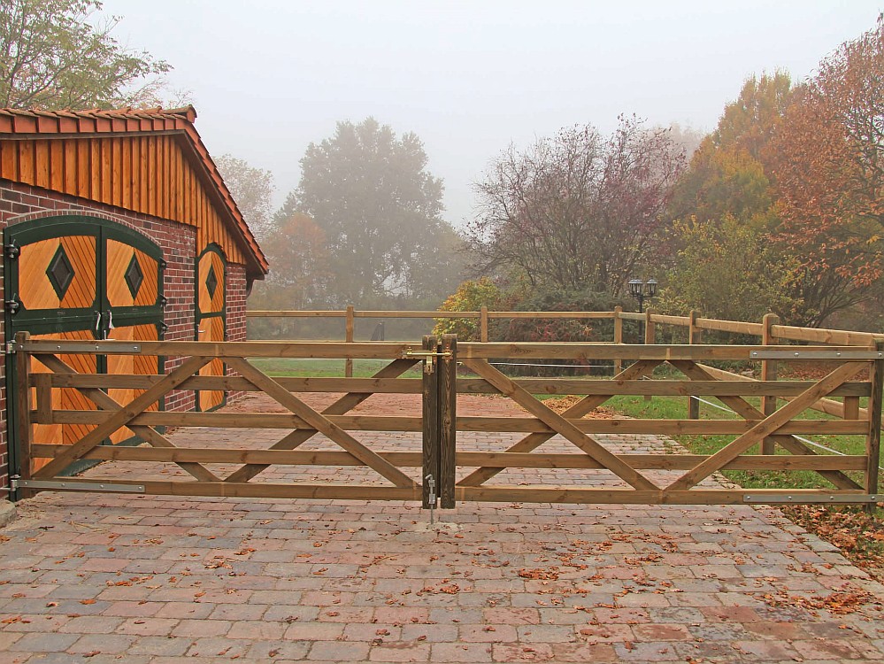 Growi - Holz-Weidetor Sussex als Doppeltor 120 cm Höhe x 600 cm Breite